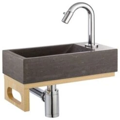 Atlantic Fonteinset Brody Rechts Zwart Natuursteen 36x18x9 Cm -Fissler-winkel 123 23